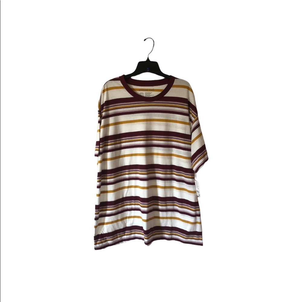 Weekend Soul Mens Tee Shirt XL White w/stripes